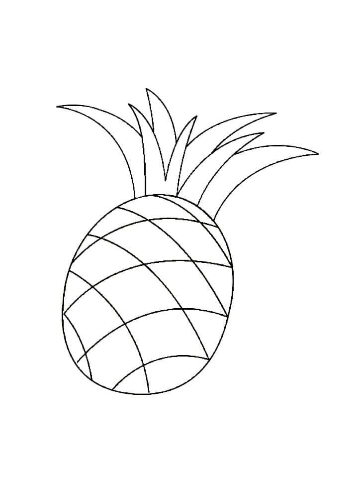 Kinder-Bildversion Ananas druckbar ausmalbilder