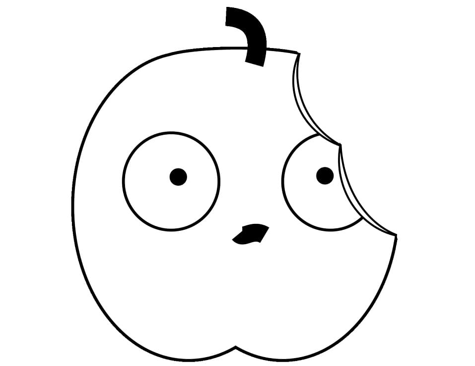 Kinder-Bildversion Apfel druckbar ausmalbilder