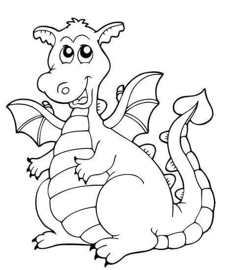 Kinder-Bildversion Drache druckbar ausmalbilder