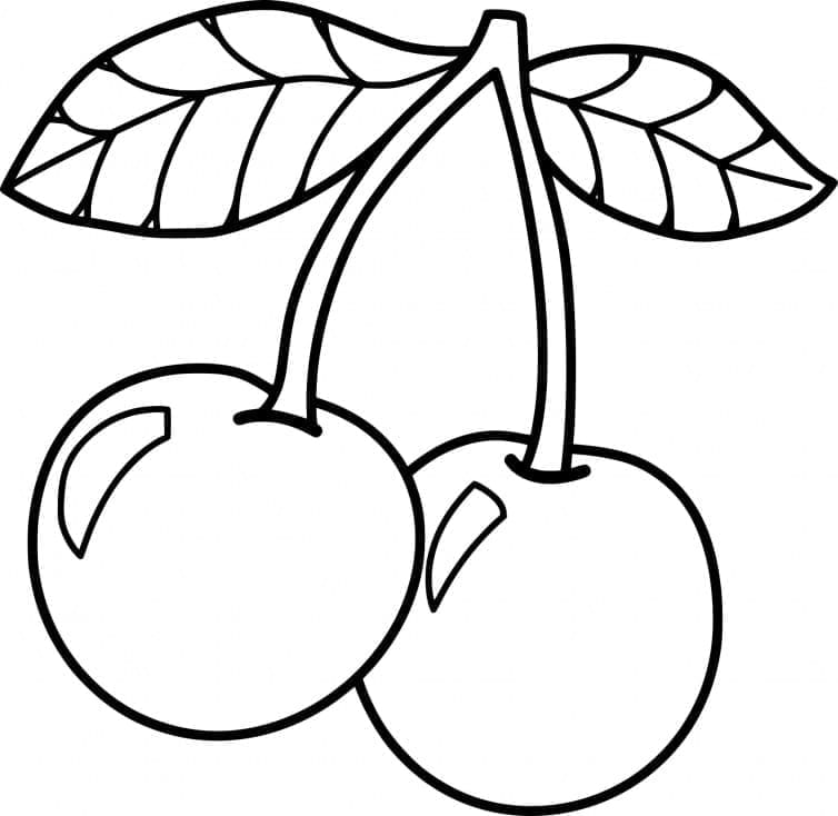 Kinder-Bildversion Kirsche druckbar ausmalbilder