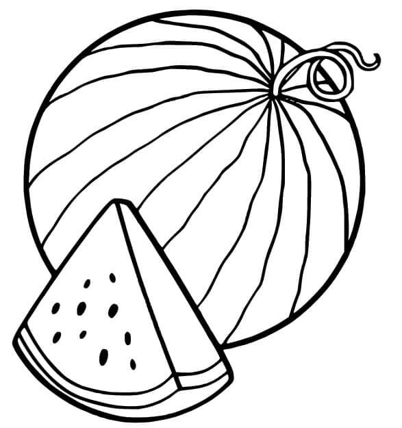 Kinder-Bildversion Wassermelone druckbar ausmalbilder