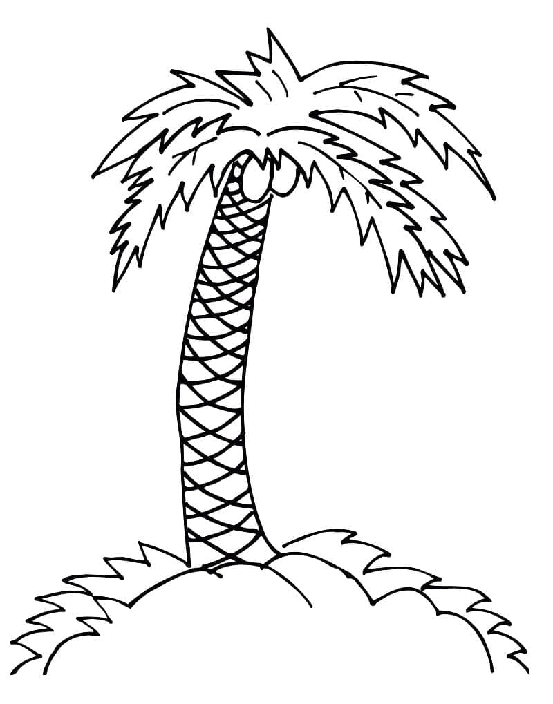 Kostenfreie Palme für Kinder ausmalbilder