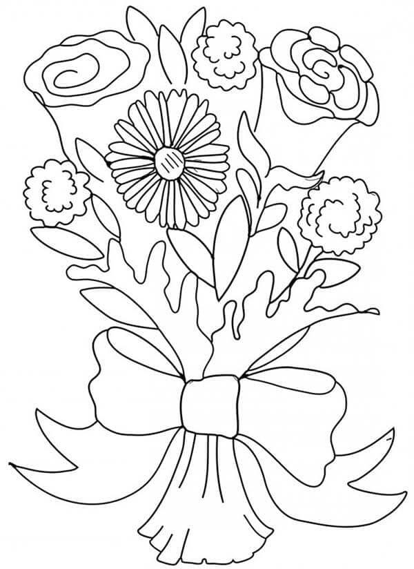 Kostenfreier Blumenstrauß für Kinder ausmalbilder