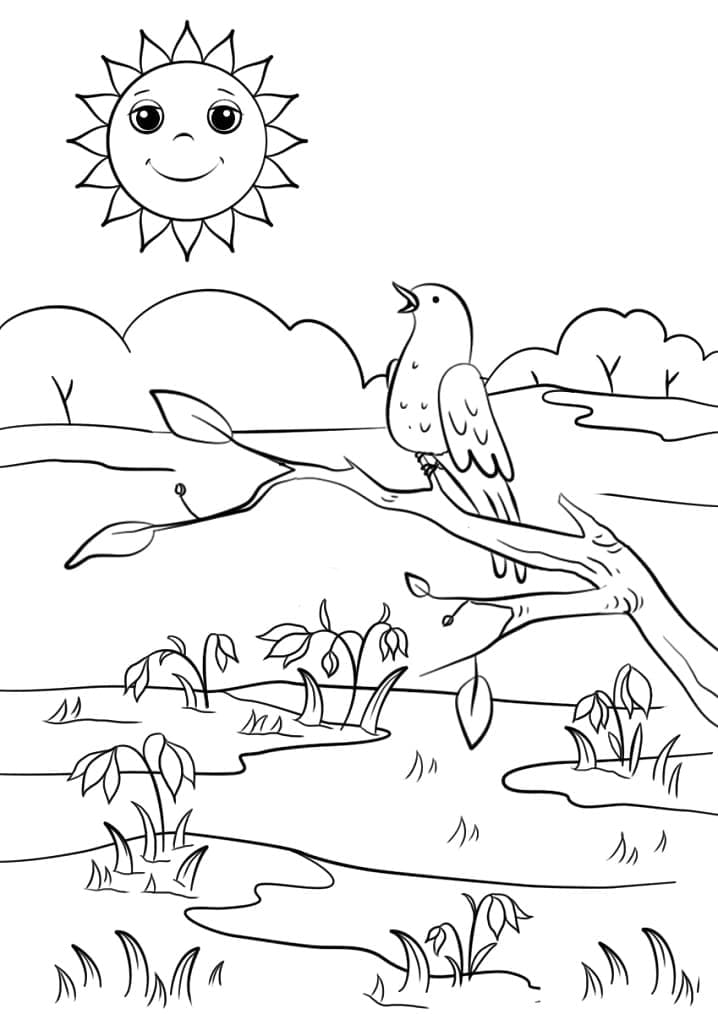 Kostenfreier Frühling für Kinder ausmalbilder