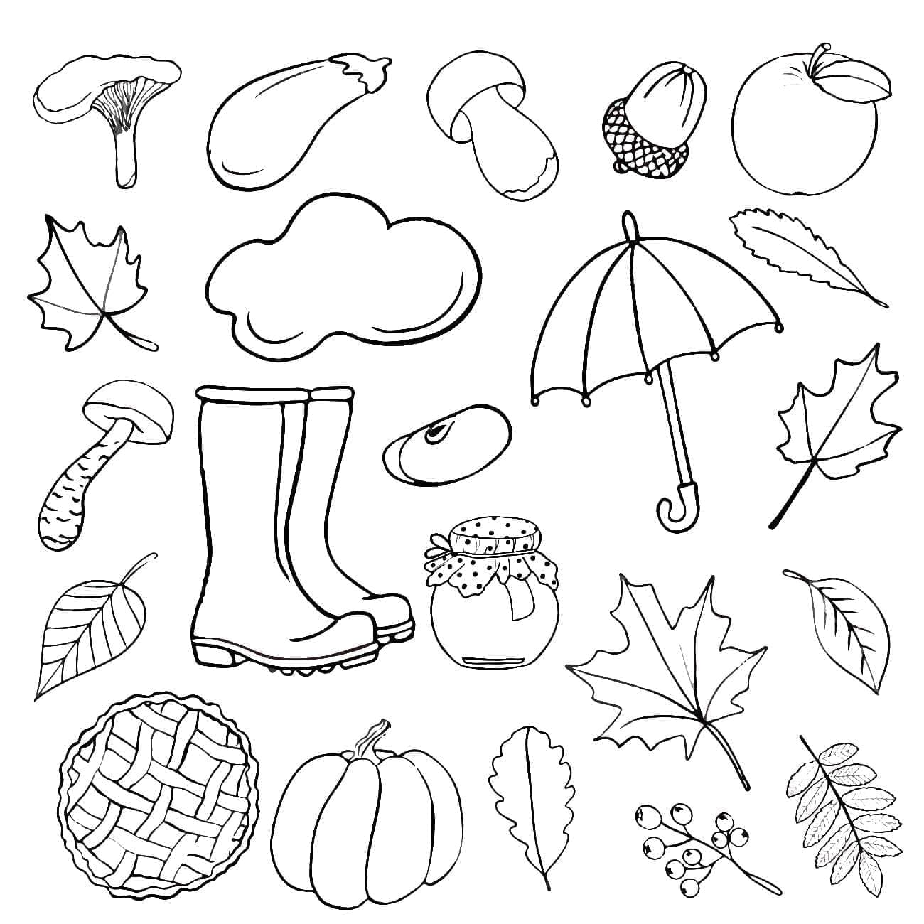 Kostenfreier Herbst für Kinder ausmalbilder
