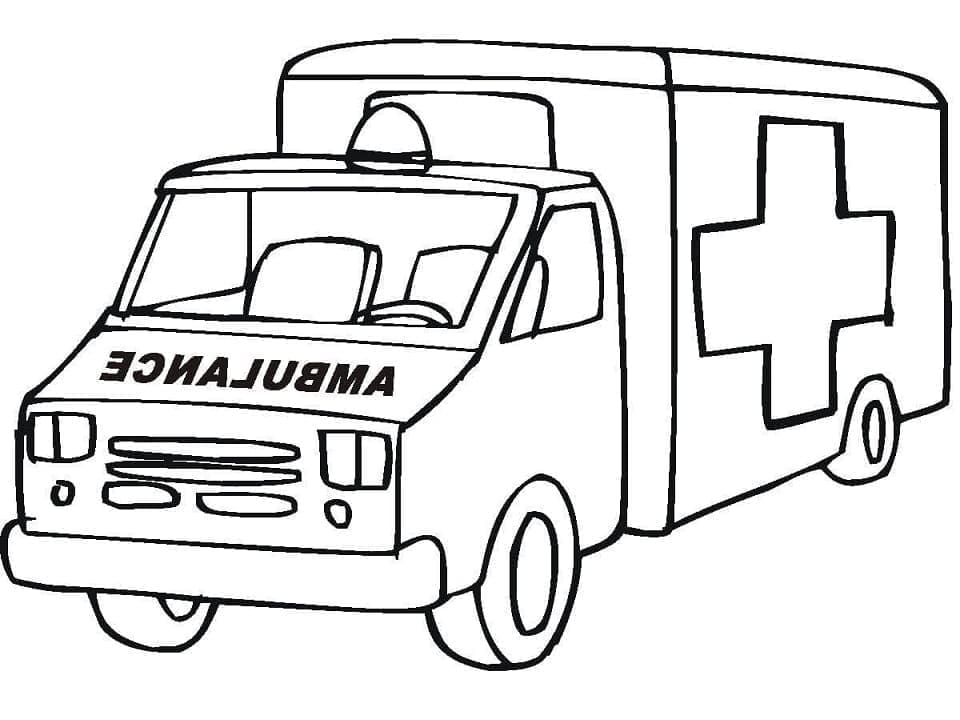 Kostenfreier Krankenwagen für Kinder ausmalbilder