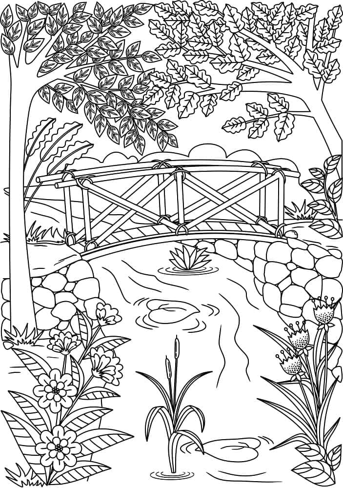 Kostenfreier Landschaft für Kinder ausmalbilder