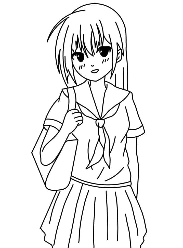 Kostenfreies Anime-Mädchen für Kinder ausmalbilder