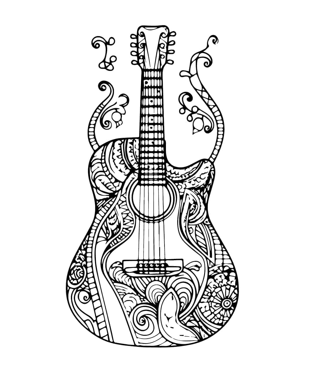 Kostenfreies Gitarre für Kinder ausmalbilder
