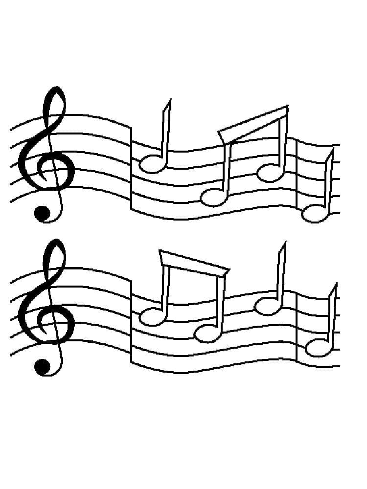 Kostenfreies Musiknoten für Kinder ausmalbilder