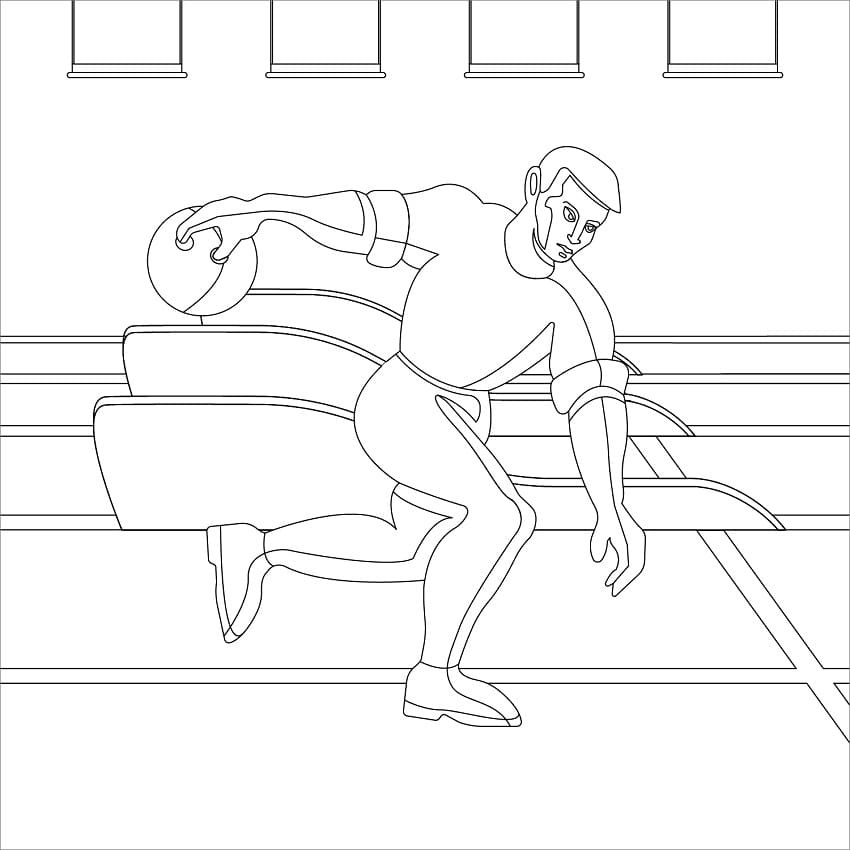Kostenlos Druckbarer Basketball ausmalbilder