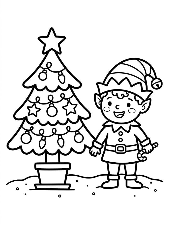 Kostenlos Druckbarer Weihnachtsbaum ausmalbilder