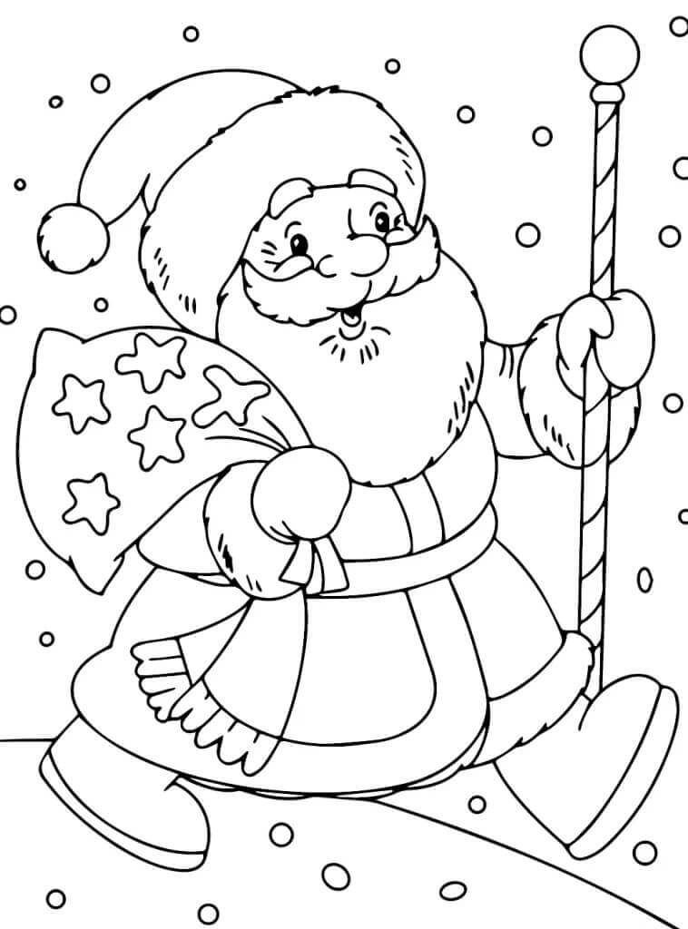 Kostenlos Druckbarer Weihnachtsmann ausmalbilder