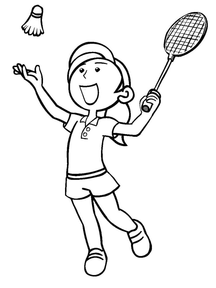 Kostenlos Druckbares Badminton ausmalbilder