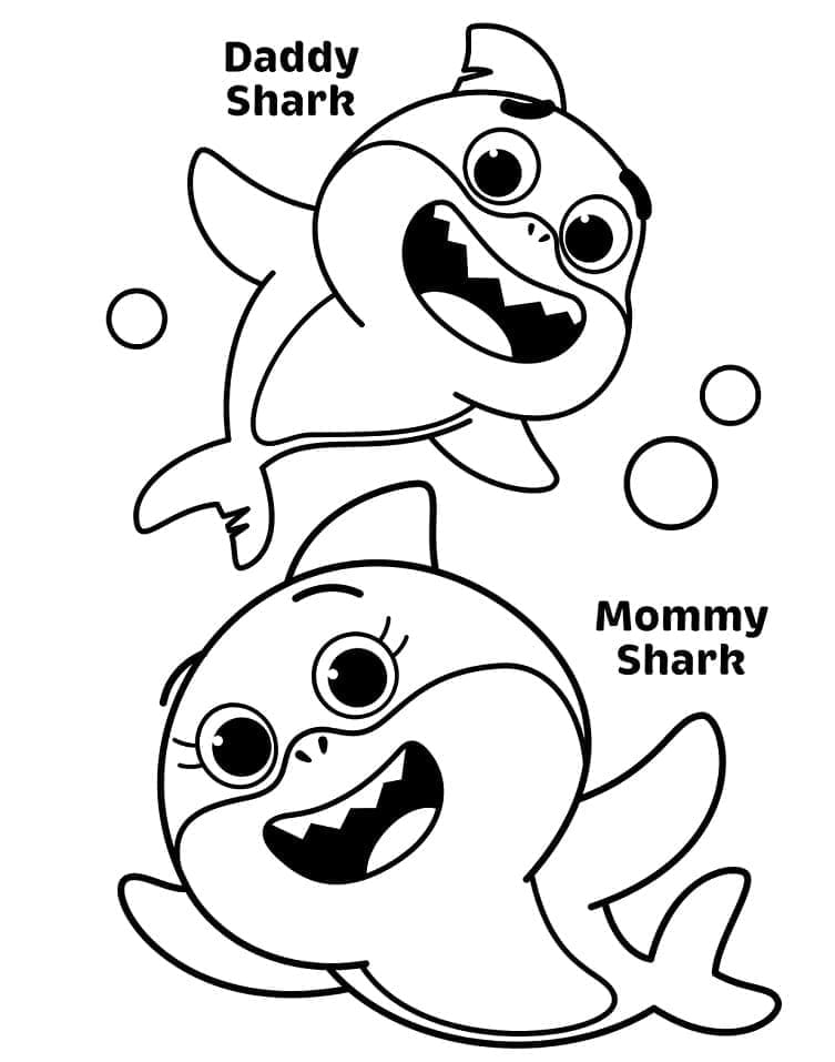 Kostenlos druckbarer Baby Shark ausmalbilder