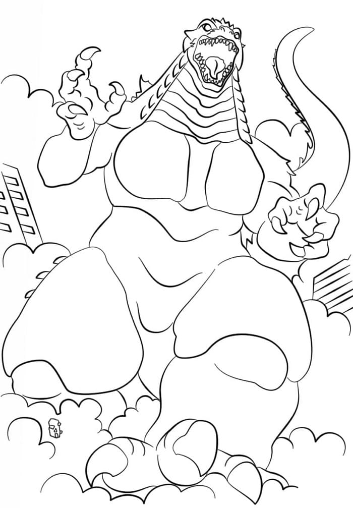 Kostenlos druckbarer Godzilla ausmalbilder