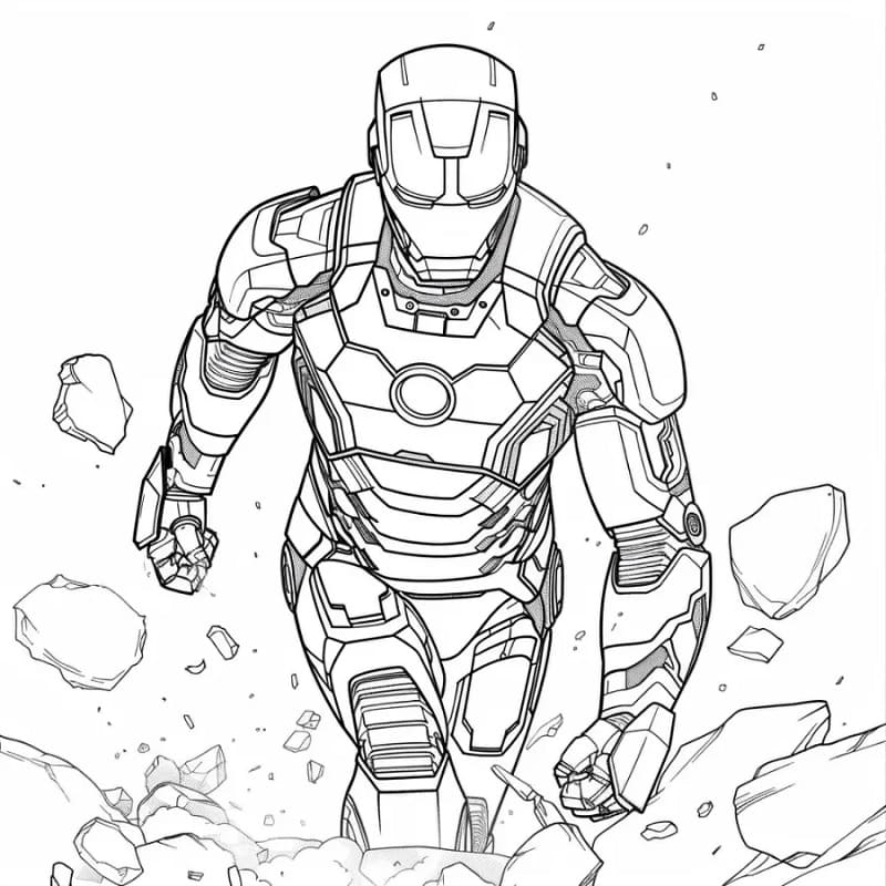 Kostenlos druckbarer Iron Man ausmalbilder