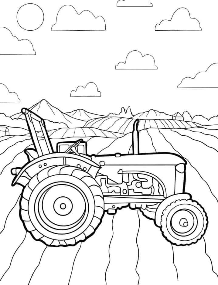 Kostenlos druckbarer Traktor ausmalbilder