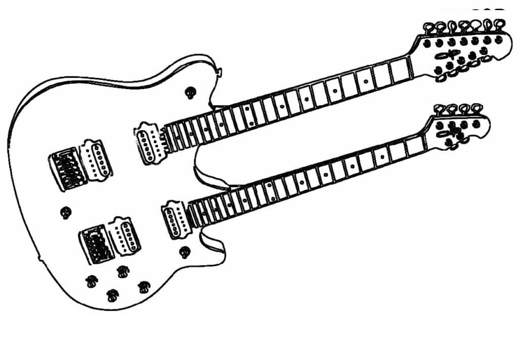Kostenlos druckbares Gitarre ausmalbilder