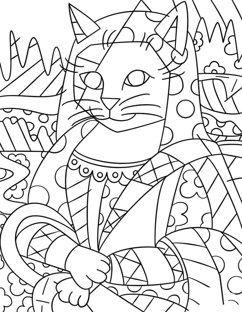 Kostenlos druckbares Romero Britto ausmalbilder