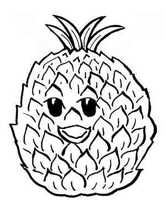 Kostenlose Kinder-Ausgabe Ananas ausmalbilder