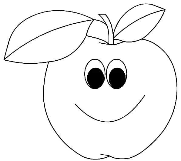 Kostenlose Kinder-Ausgabe Apfel ausmalbilder