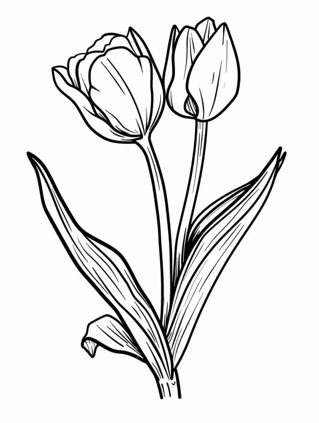 Kostenlose Tulpe ausmalbilder