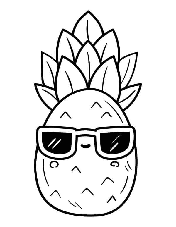 Kostenloser Ananas Druck ausmalbilder