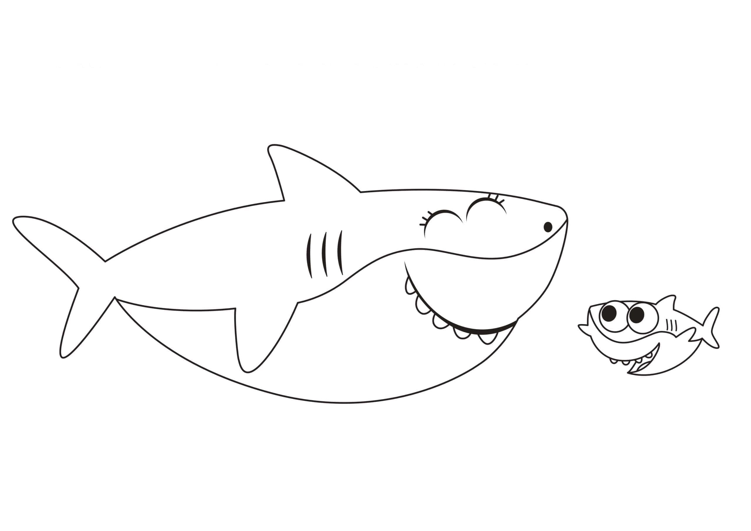 Kostenloser Baby Shark zum Ausdrucken ausmalbilder