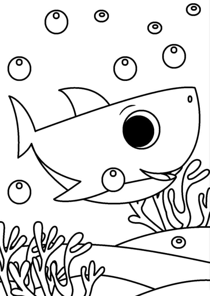 Kostenloser Baby Shark ausmalbilder