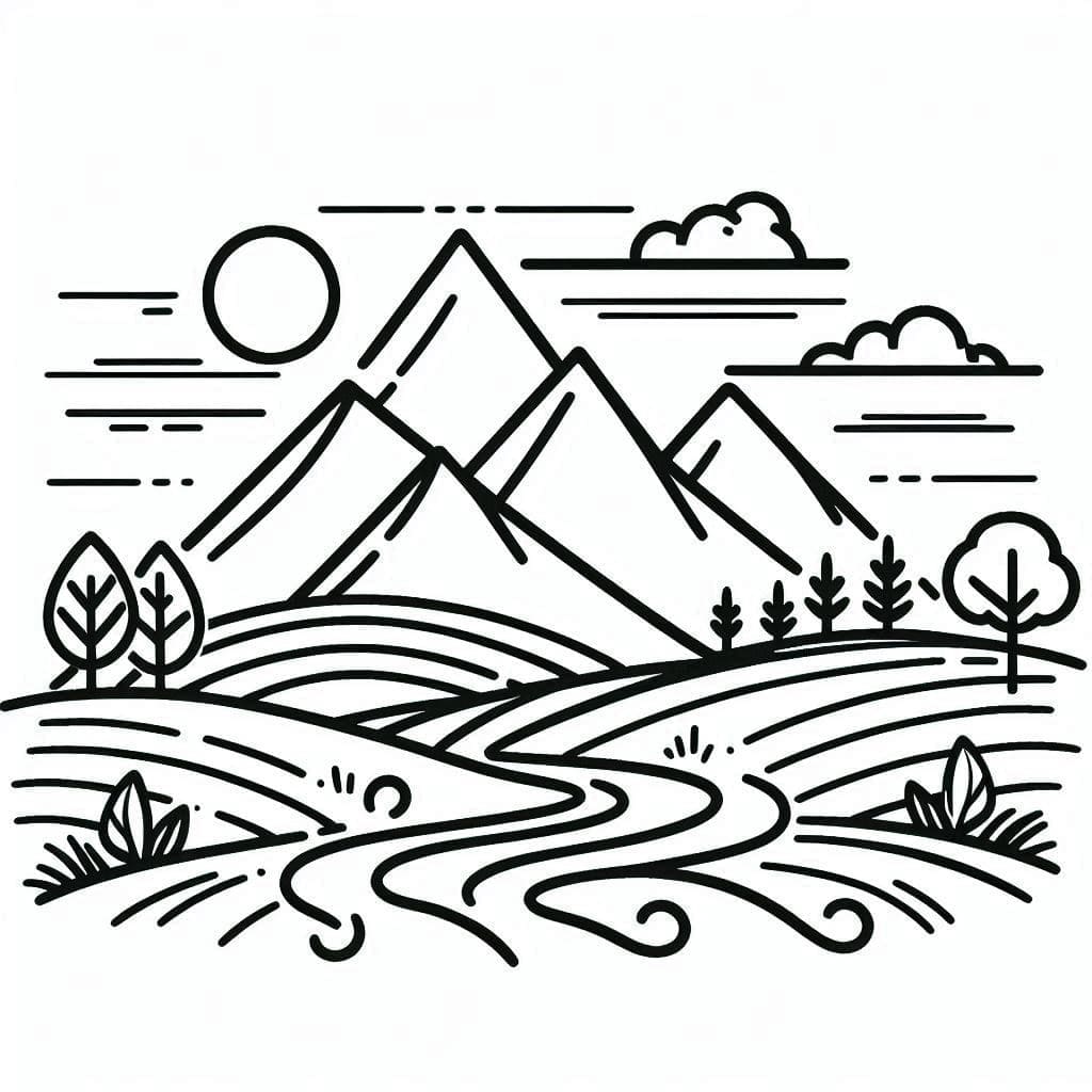 Kostenloser Berg zum Ausdrucken ausmalbilder