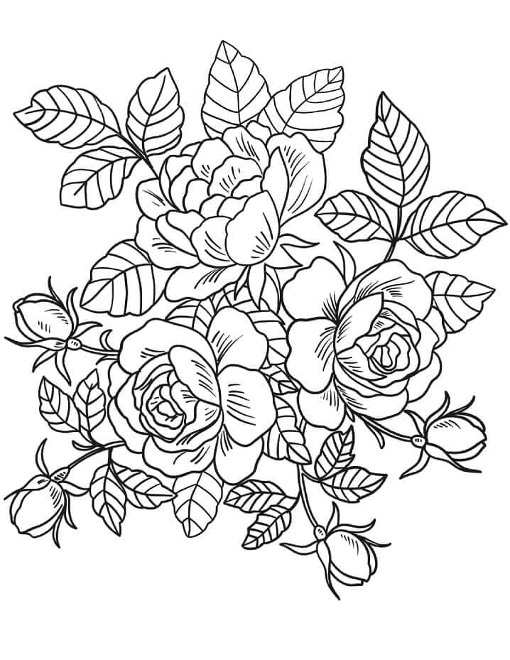 Kostenloser Blumenstrauß zum Ausdrucken ausmalbilder