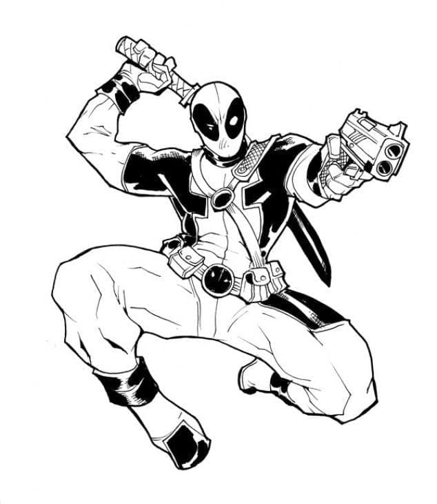 Kostenloser Deadpool für Kinder ausmalbilder