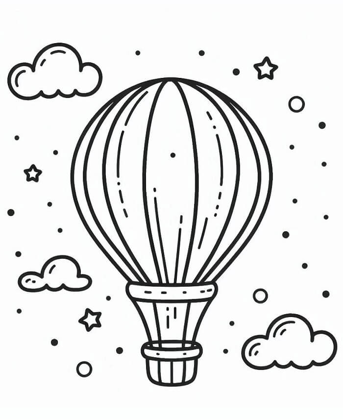 Kostenloser Heißluftballon für Kinder ausmalbilder