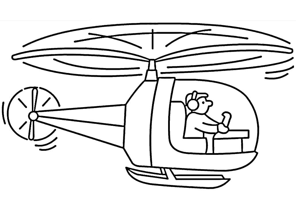 Kostenloser Hubschrauber für Kinder ausmalbilder