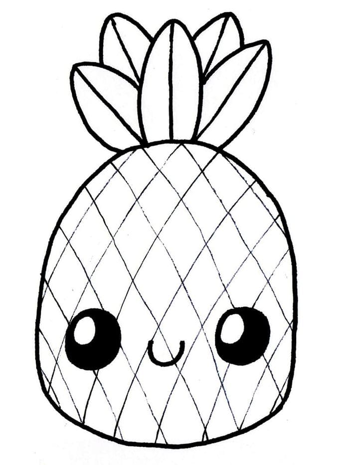 Kostenloser Kinder-Ananas Ausdruck ausmalbilder
