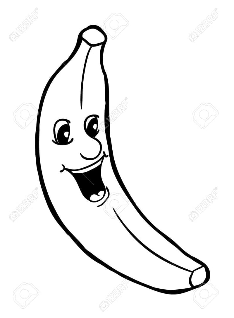 Kostenloser Kinder-Banane Ausdruck ausmalbilder