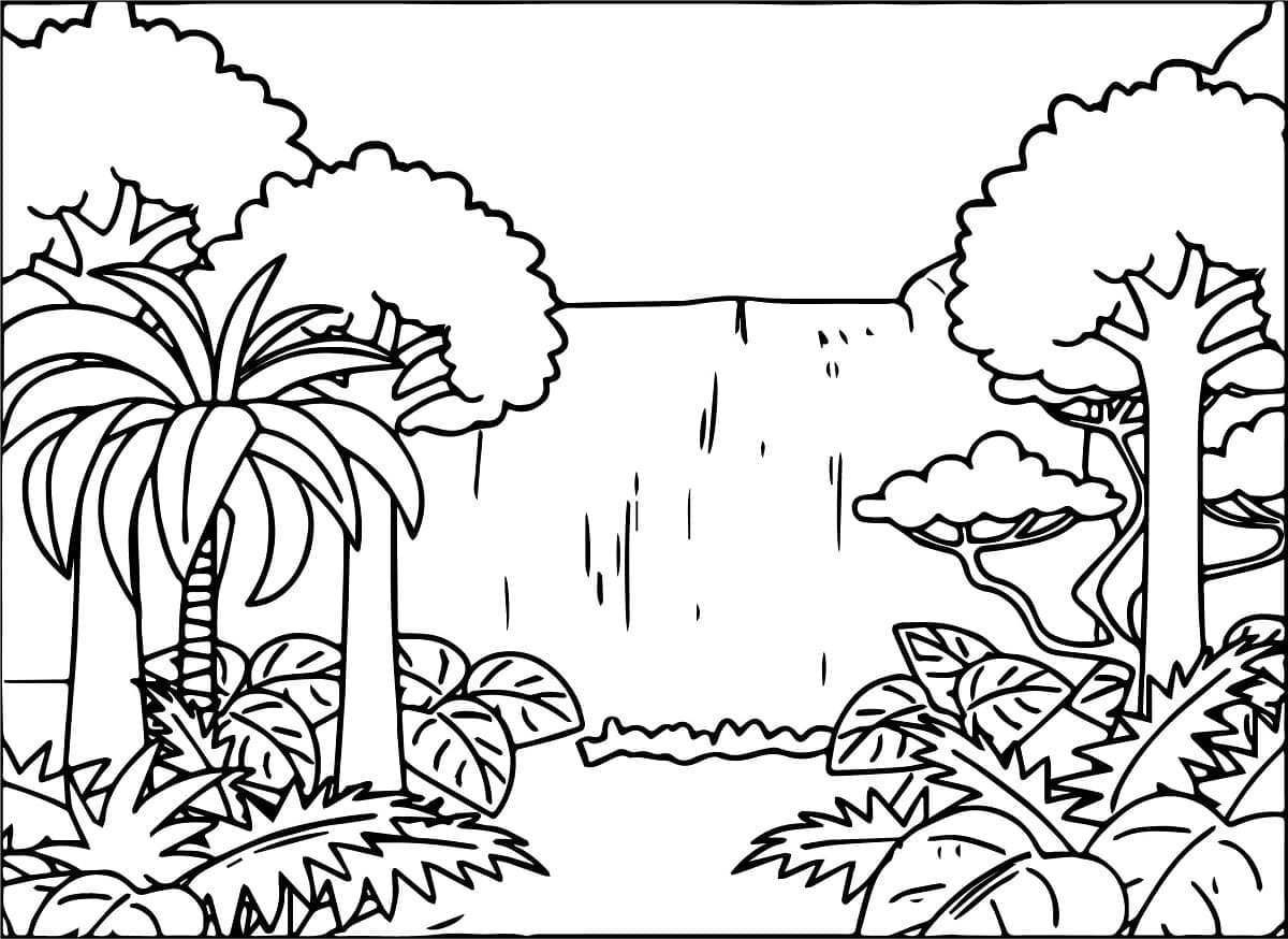 Kostenloser Landschaft ausmalbilder