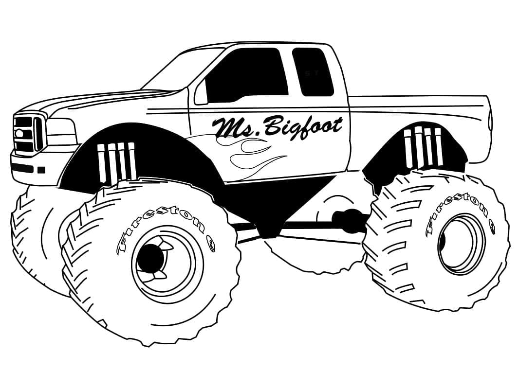 Kostenloser Monstertruck ausmalbilder
