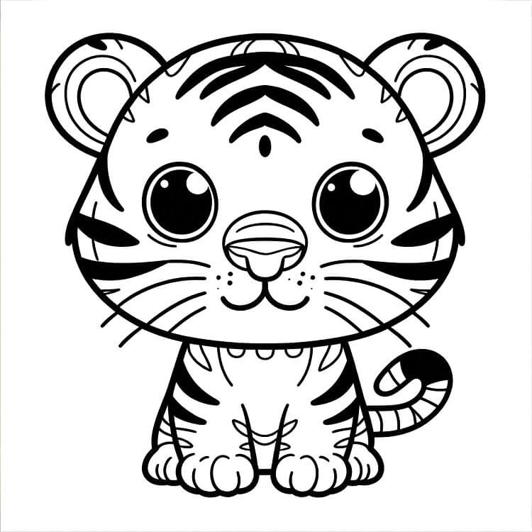 Kostenloser Tiger Für Kinder ausmalbilder