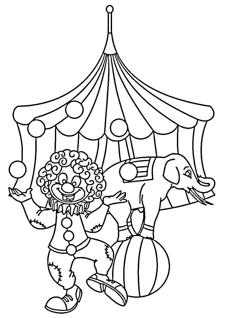 Kostenloser Zirkus Druck ausmalbilder