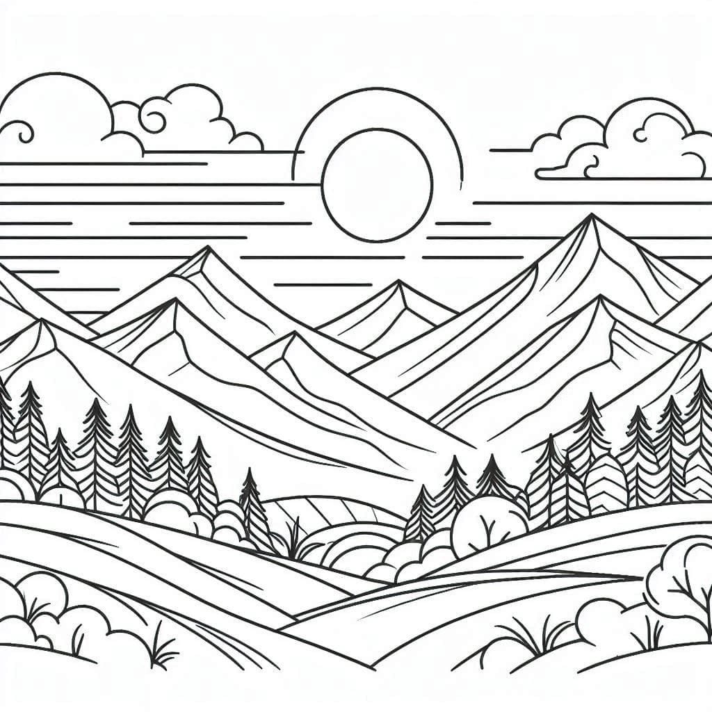 Kostenloses Bergbild ausmalbilder