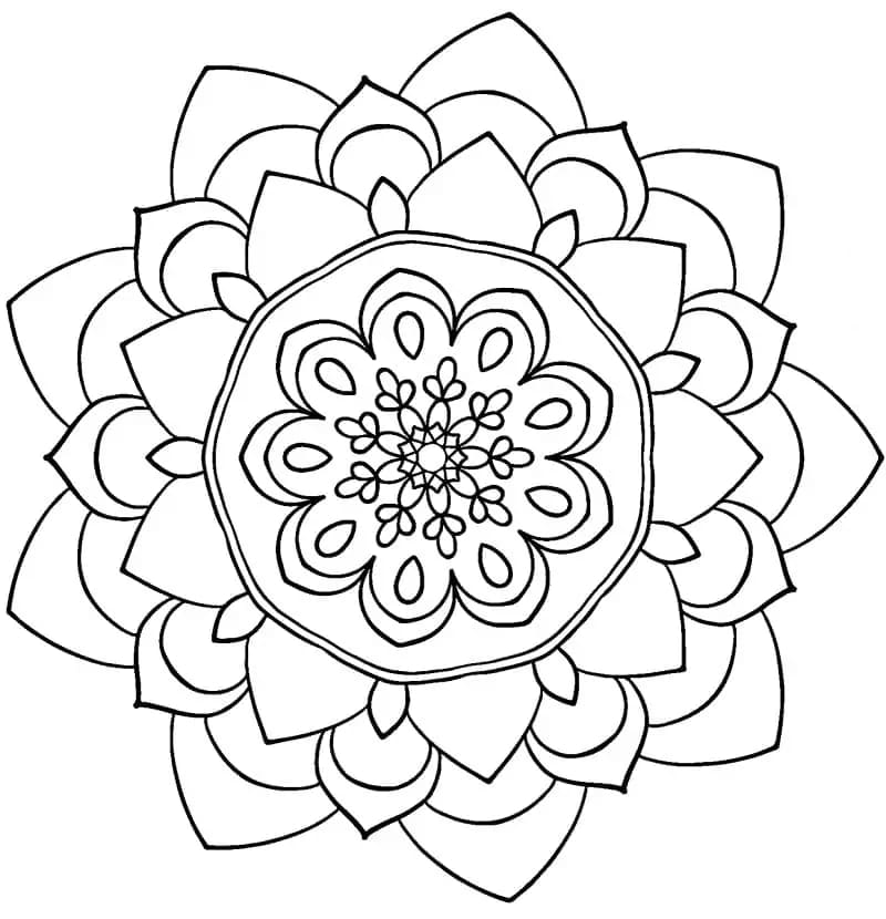 Kostenloses Blumen-Mandala ausmalbilder