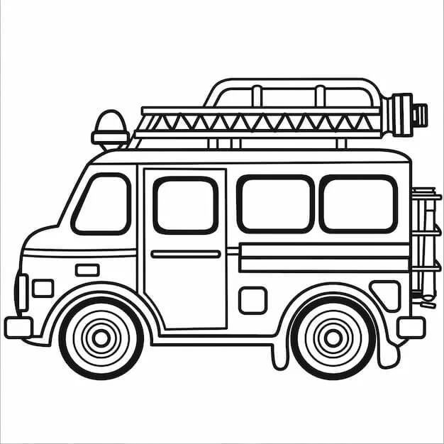 Kostenloses Feuerwehrauto für Kinder ausmalbilder