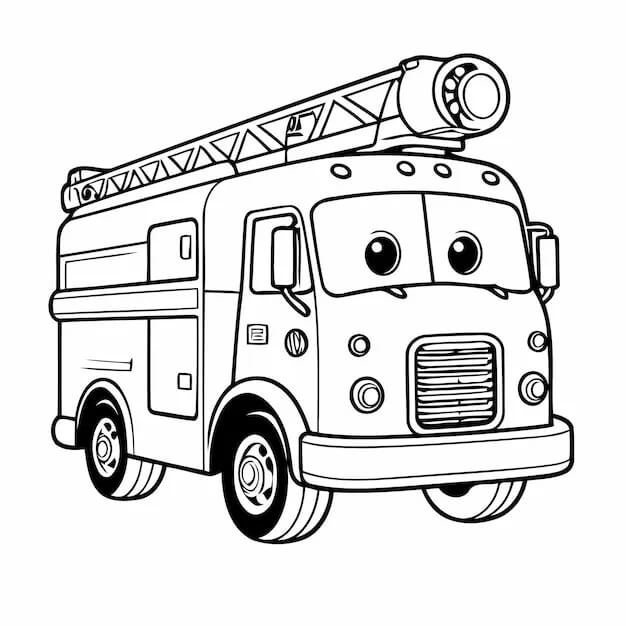 Kostenloses Feuerwehrauto zum Ausdrucken ausmalbilder