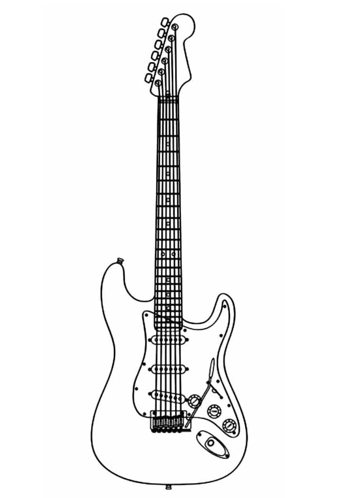 Kostenloses Gitarre zum Ausdrucken ausmalbilder