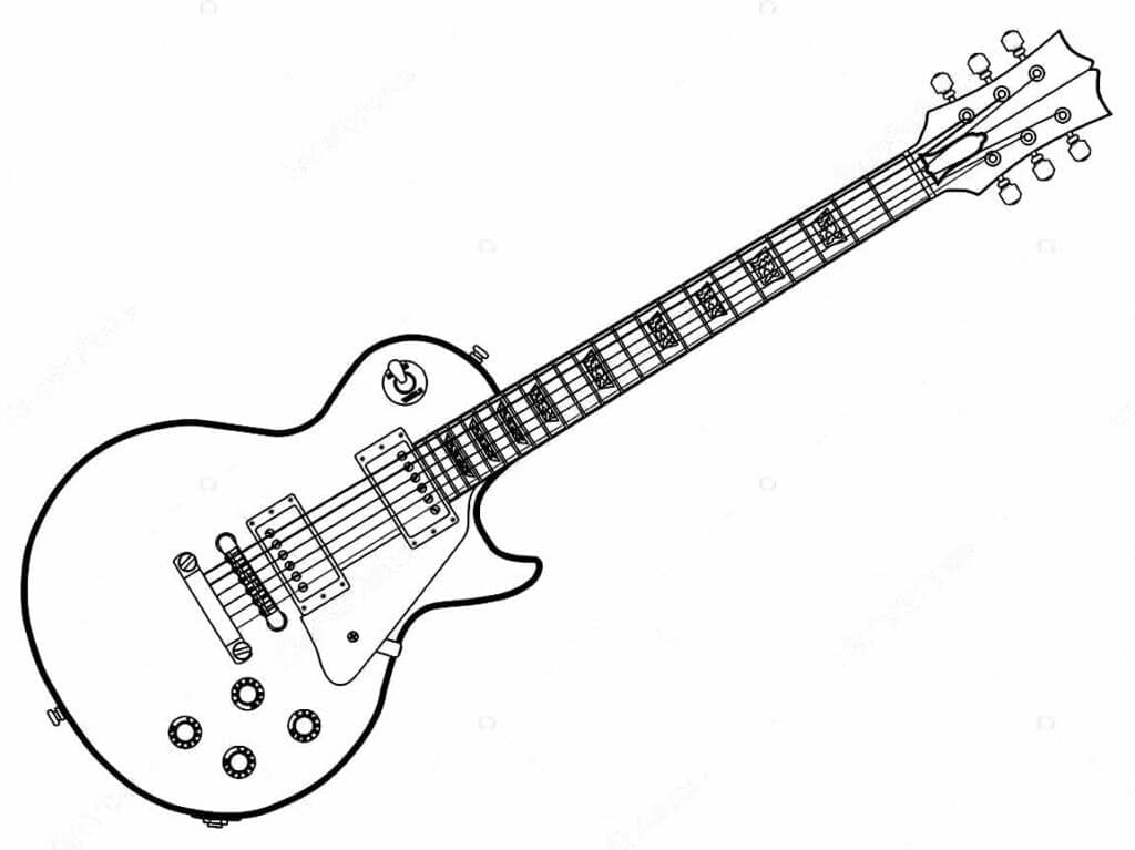 Kostenloses Gitarre ausmalbilder