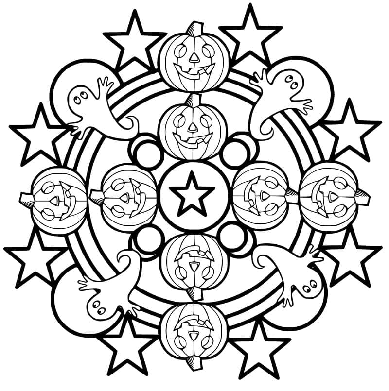 Kostenloses Halloween-Mandala Bild ausmalbilder