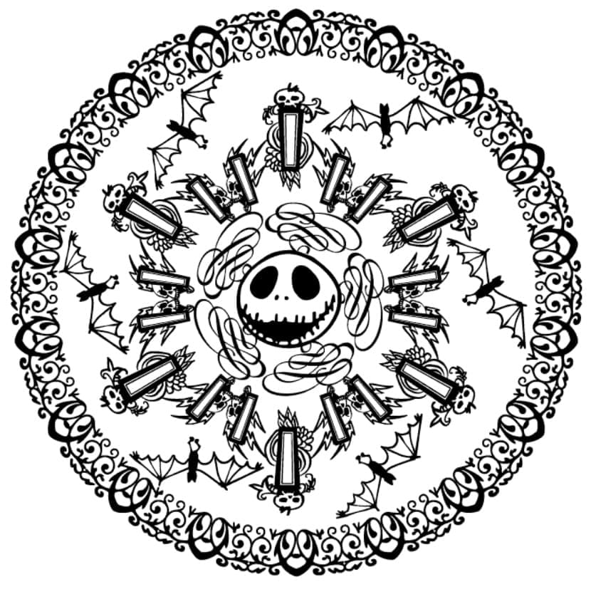 Kostenloses Halloween-Mandala ausmalbilder