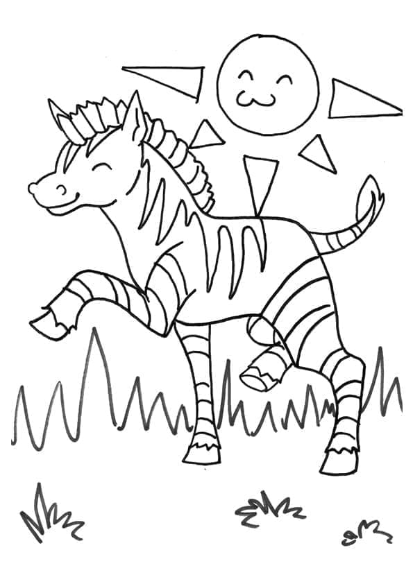Kostenloses Zebra ausmalbilder